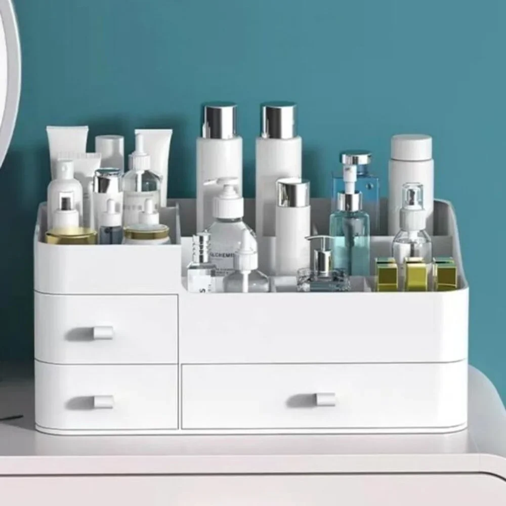New Makeup Organizer for Vanity, Large White Drawer Storage for Skincare